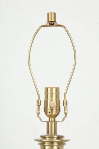  Stiffel Celadon Green Ceramic Brass Lamps
