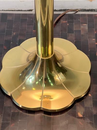  Stiffel Lamp Company EXCEPTIONAL PAIR OF BRASS FLORAL FORM MODERN LAMPS