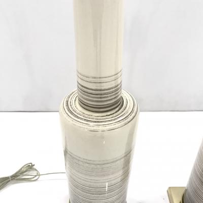  Stiffel Lamp Company Pair of Tall Glazed Lamps by Stiffel