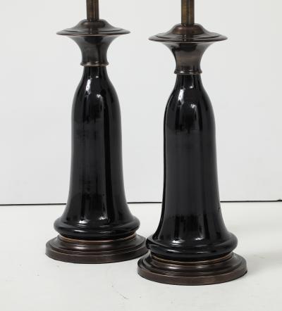  Stiffel Lamp Company Stiffel Black Porcelain Lamps
