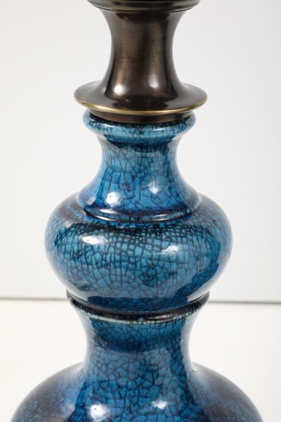  Stiffel Lamp Company Stiffel Bronze Blue Porcelain Lamps