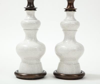  Stiffel Lamp Company Stiffel Bronze Crackled Porcelain Lamps