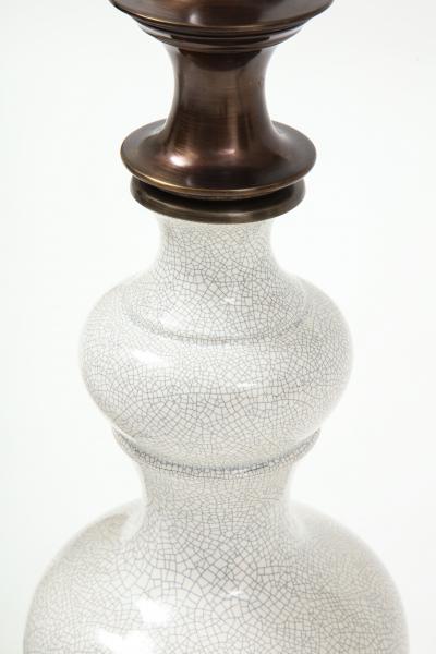  Stiffel Lamp Company Stiffel Bronze Crackled Porcelain Lamps
