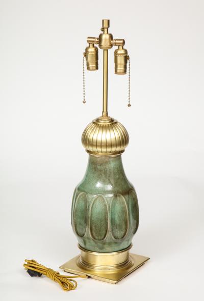  Stiffel Lamp Company Stiffel Jade Green Porcelain Lamps