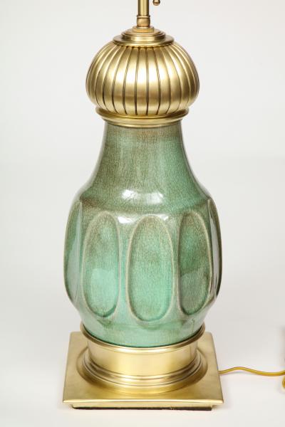  Stiffel Lamp Company Stiffel Jade Green Porcelain Lamps