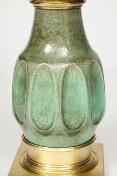  Stiffel Lamp Company Stiffel Jade Green Porcelain Lamps