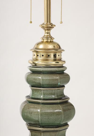  Stiffel Lamp Company Stiffel Jade Green Totem Lamps