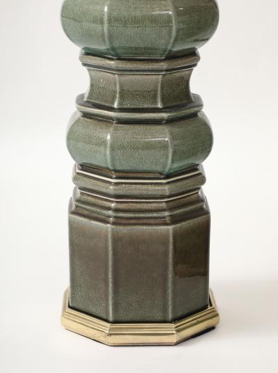  Stiffel Lamp Company Stiffel Jade Green Totem Lamps