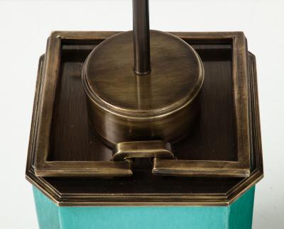 Stiffel Lamp Company Stiffel Large Jade Green Porcelain Brass Lamps