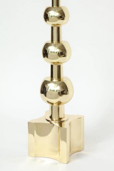  Stiffel Parzinger Influenced Brass Table Lamps by Stiffel