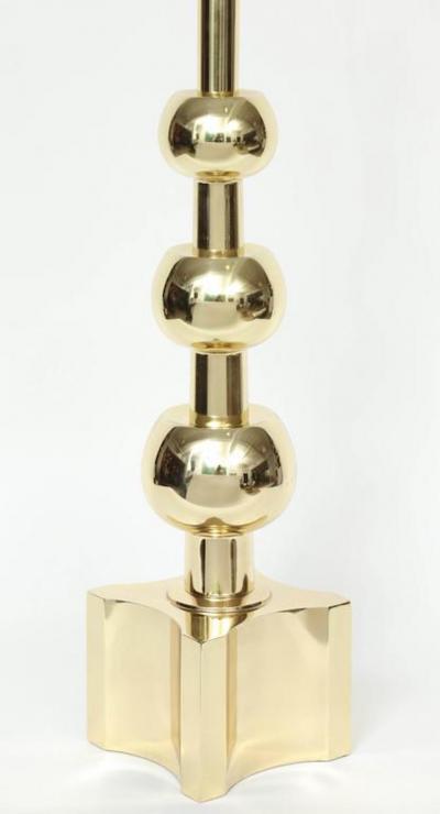  Stiffel Parzinger Influenced Brass Table Lamps by Stiffel