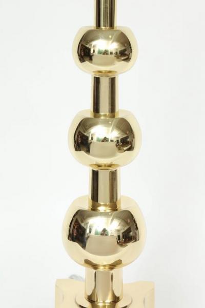  Stiffel Parzinger Influenced Brass Table Lamps by Stiffel
