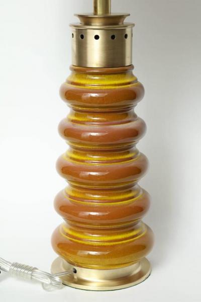  Stiffel Stiffel Ochre Glazed Ceramic Lamps