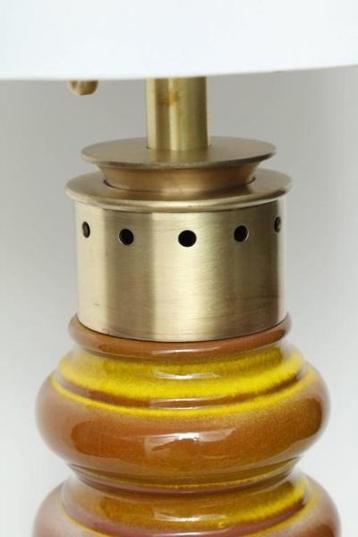  Stiffel Stiffel Ochre Glazed Ceramic Lamps