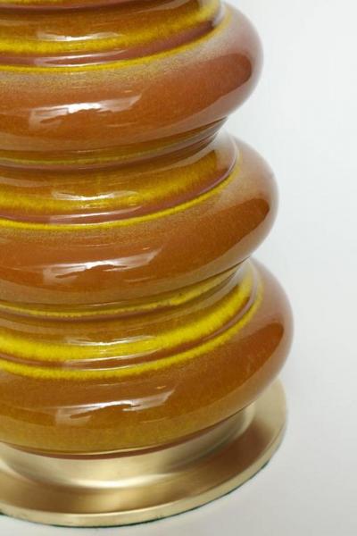  Stiffel Stiffel Ochre Glazed Ceramic Lamps