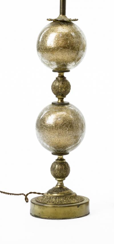 Stiffel Stiffel gold irised glass awesome pair of lamp with gold brass accent