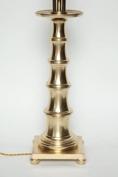  Stiffel Stylized Bamboo Satin Brass Lamps