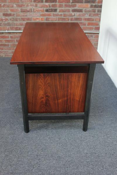  Stildomus Mid Century Italian Modern Single Pedestal Rosewood Desk by Stildomus