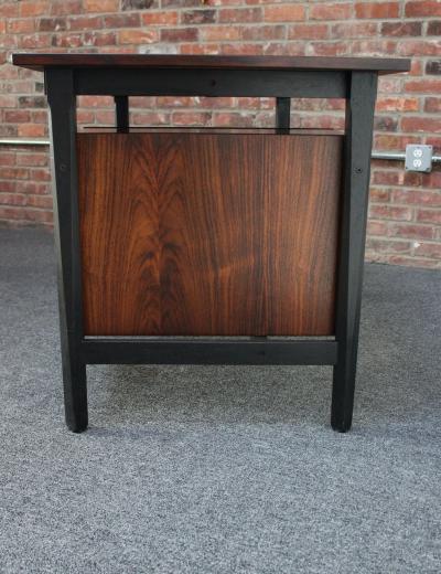  Stildomus Mid Century Italian Modern Single Pedestal Rosewood Desk by Stildomus