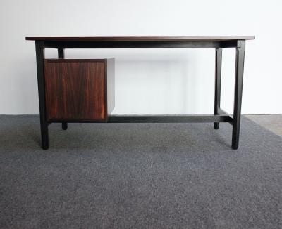  Stildomus Mid Century Italian Modern Single Pedestal Rosewood Desk by Stildomus