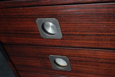  Stildomus Mid Century Italian Modern Single Pedestal Rosewood Desk by Stildomus