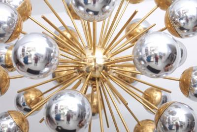  Stilnovo 1 of 2 Exceptional Huge Sputnik Murano Glass and Brass Chandelier