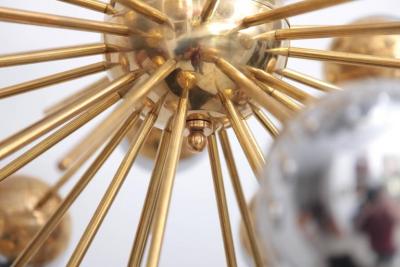  Stilnovo 1 of 2 Exceptional Huge Sputnik Murano Glass and Brass Chandelier