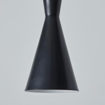  Stilnovo 1950s Black Metal Diabolo Pendant Lamp Attributed to Stilnovo