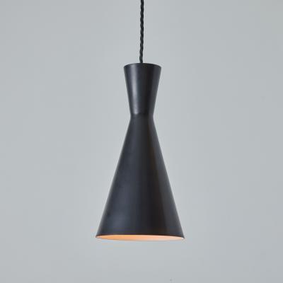  Stilnovo 1950s Black Metal Diabolo Pendant Lamp Attributed to Stilnovo