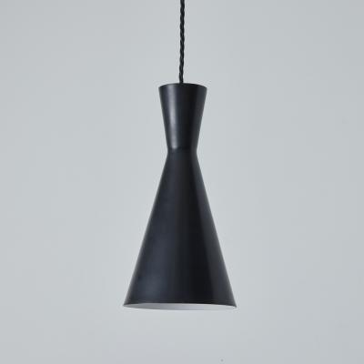  Stilnovo 1950s Black Metal Diabolo Pendant Lamp Attributed to Stilnovo