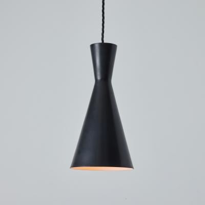  Stilnovo 1950s Black Metal Diabolo Pendant Lamp Attributed to Stilnovo