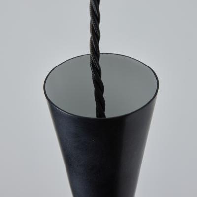  Stilnovo 1950s Black Metal Diabolo Pendant Lamp Attributed to Stilnovo