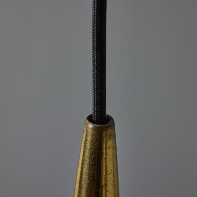  Stilnovo 1950s Brass Opaline Glass Pendant Attributed to Stilnovo