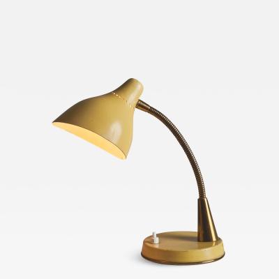  Stilnovo 1950s Perforated Painted Metal Brass Table Lamp Attributed to Stilnovo