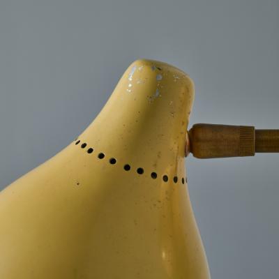  Stilnovo 1950s Perforated Painted Metal Brass Wall Lamp Attributed to Stilnovo