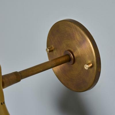  Stilnovo 1950s Perforated Painted Metal Brass Wall Lamp Attributed to Stilnovo