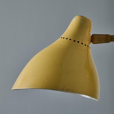  Stilnovo 1950s Perforated Painted Metal Brass Wall Lamp Attributed to Stilnovo