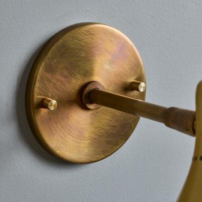  Stilnovo 1950s Perforated Painted Metal Brass Wall Lamp Attributed to Stilnovo