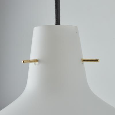 Stilnovo 1950s Stilnovo Sculptural Opaline Glass Pendant