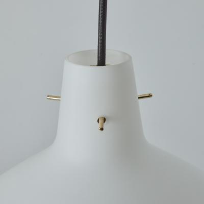  Stilnovo 1950s Stilnovo Sculptural Opaline Glass Pendant