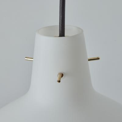  Stilnovo 1950s Stilnovo Sculptural Opaline Glass Pendant