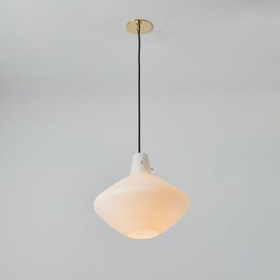  Stilnovo 1950s Stilnovo Sculptural Opaline Glass Pendant