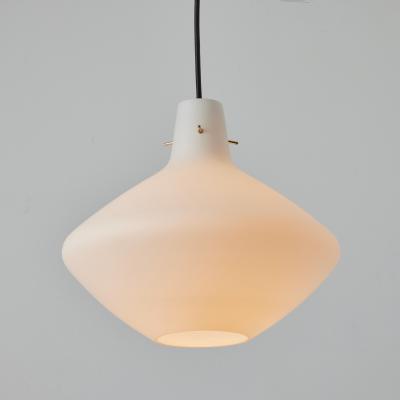  Stilnovo 1950s Stilnovo Sculptural Opaline Glass Pendant