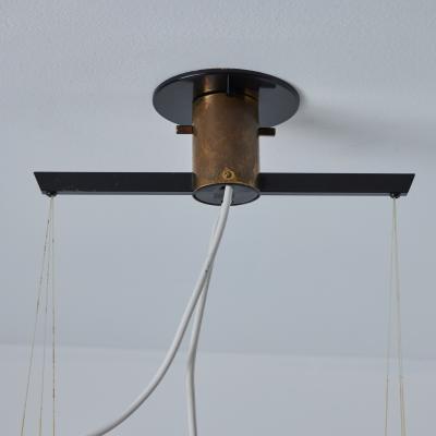  Stilnovo 1950s Stilnovo Two Pendant Blue and White Opaline Glass Suspension Lamp