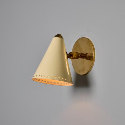  Stilnovo 1950s Stilnovo White Perforated Metal Sconce