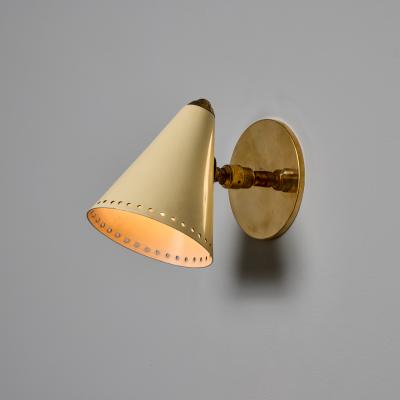  Stilnovo 1950s Stilnovo White Perforated Metal Sconce