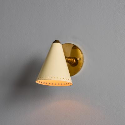  Stilnovo 1950s Stilnovo White Perforated Metal Sconce