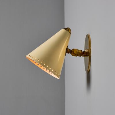  Stilnovo 1950s Stilnovo White Perforated Metal Sconce