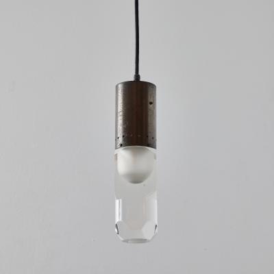 Stilnovo 1960s Faceted Diffuser Pendant Lamp Attributed to Stilnovo