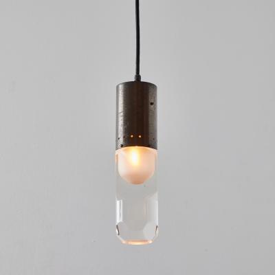  Stilnovo 1960s Faceted Diffuser Pendant Lamp Attributed to Stilnovo
